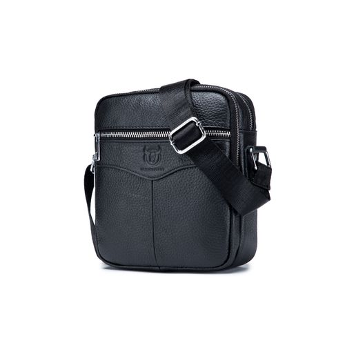 BullCaptain - Morral de Cuero Mate DJB-023-BK Negro