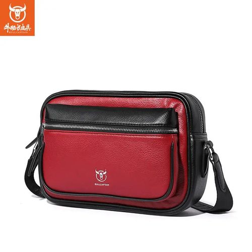 BullCaptain - Morral de Cuero Pu Mate DJB-0105-PU-RD Rojo