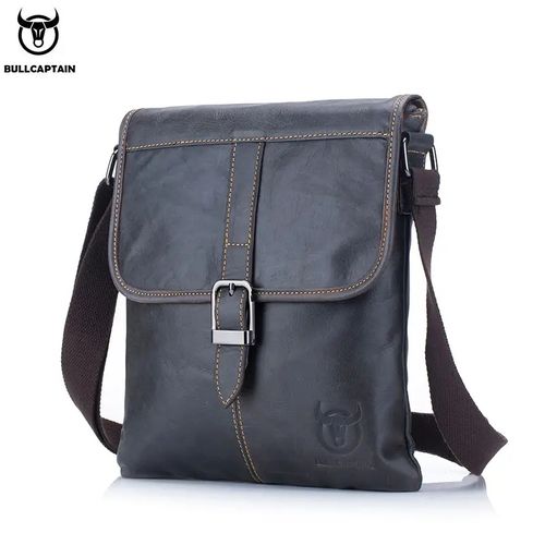 BullCaptain - Morral de Cuero Mate DJB-034-CYA Gris