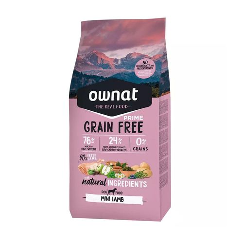 Ownat Prime Libre de Granos Mini Adulto Sabor Cordero 3kg