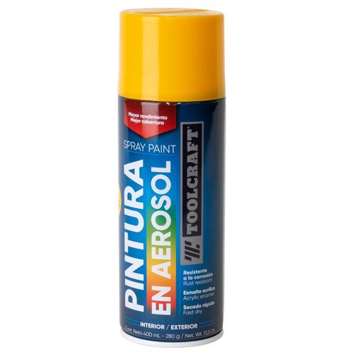 Pintura en Spray Colores Básicos Amarillo Girasol 400 ml Toolcraft TC1658