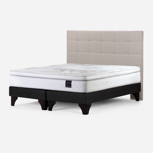 Cama Art 4 King Respaldo Issey Niebla