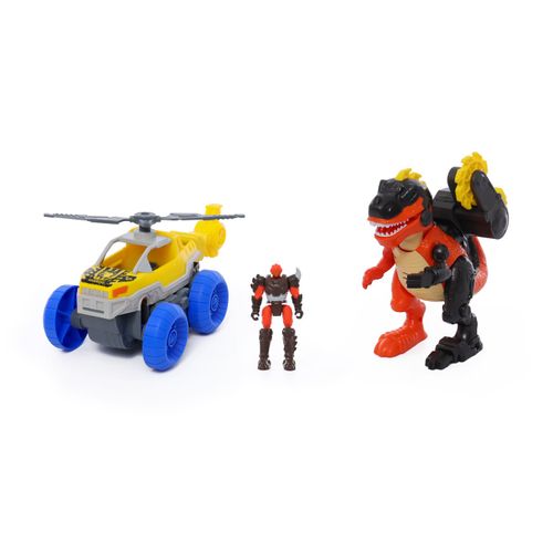 Set Dinosaurio Warrior Tech Helicoptero Convertible