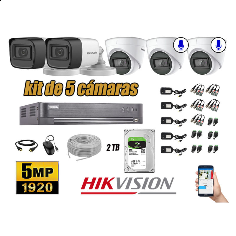 Kit-5-Camaras-de-Seguridad-Hikvision-5Mp-2-Camaras-Audio-Incorporado-P2p