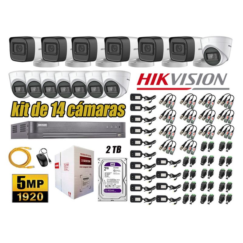 Kit-14-Camaras-de-Seguridad-Hikvision-5Mp-mas-Disco-2Tb-Completo