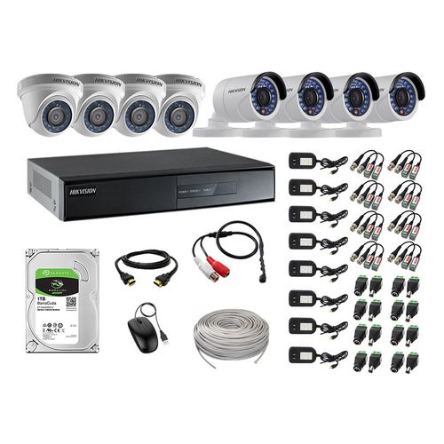 Kit 8 Cámaras de Vigilancia Hikvision Hd 720P 1Tb P2p Kit de Micrófono