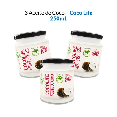 3 Coco Life - Aceite de Coco x 250 ml