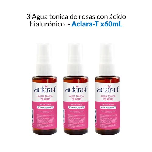 3 Agua tónica de rosas con ácido hialurónico - Aclara-T 60ml