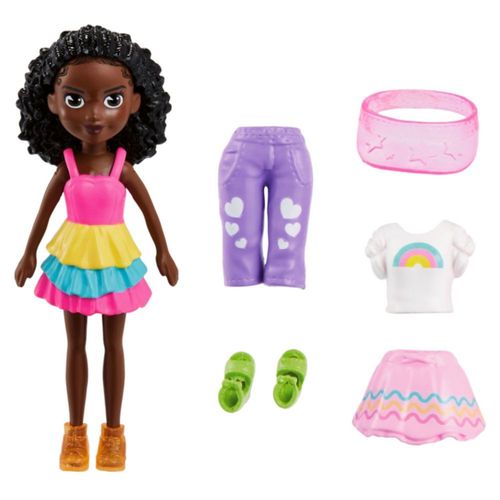 Muñeca Polly Pocket Paquete Moda Pequeño Arcoiris Color Pop