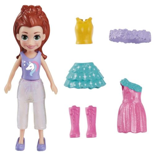 Muñeca Polly Pocket Paquete Moda Pequeño Lila Shimmer