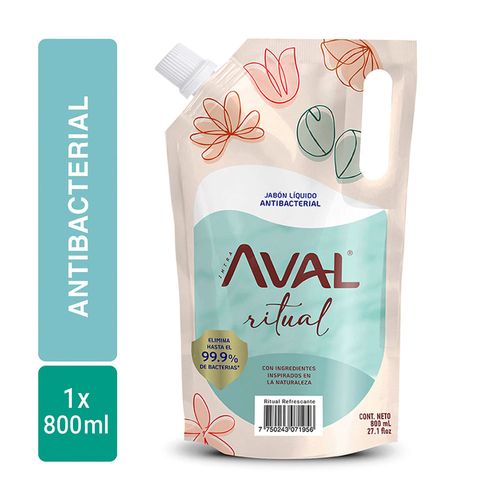 Jabón líquido antibacterial Refrescante Aval 800ml