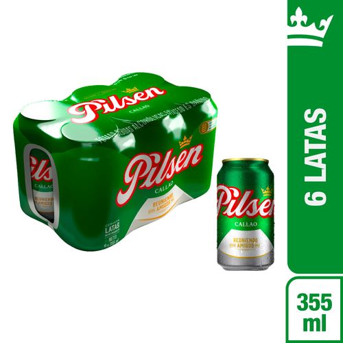 Cerveza PILSEN 6 Pack Lata 355ml