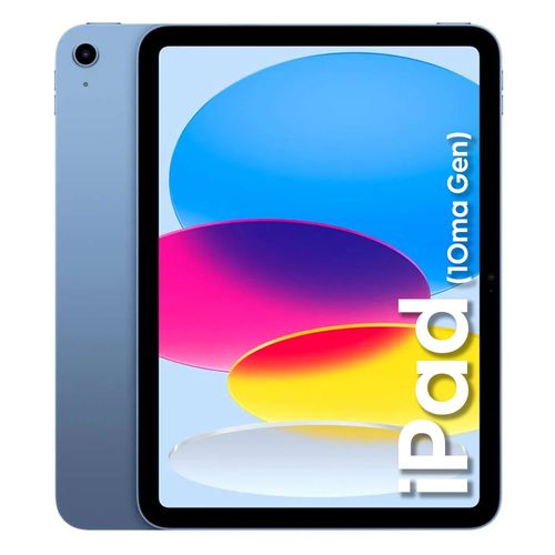 iPad (10ma Gen) 10.9" WiFi, 64GB, 4GB ram, cámara principal 12MP, frontal 12MP, A14 Bionic, azul