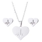 Set-collar-y-aretes-corazon-electrocardiograma-medicina-plateado