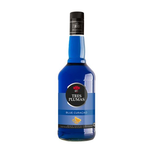 Licor TRES PLUMAS Blue Curacao Botella 700ml