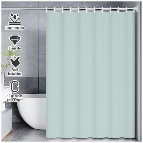 Cortina de Baño Moderna Impermeable Accesorio para Ducha U11 Verde