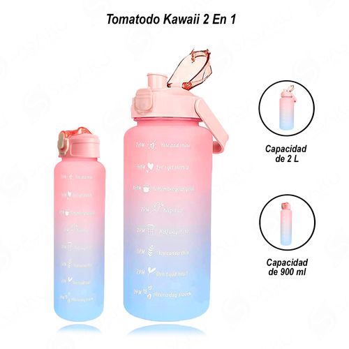 Tomatodo 2 en 1 Rosado Azul con Stickers de 2lt