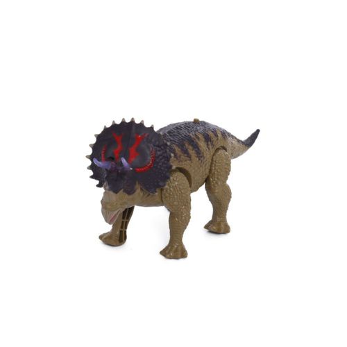 Dinosaurio Triseraptor Dinomat Camina Con Luces Y Sonidos Marrón Oscuro