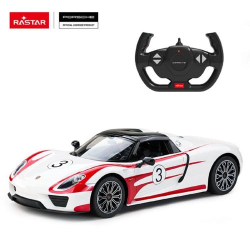 Auto A Control Remoto Rastar Porsche 918 Spyder Blanco A Escala 1:14