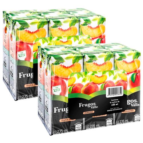 Pack Néctar FRUGOS Durazno Caja 235ml Paquete 6un x 2un