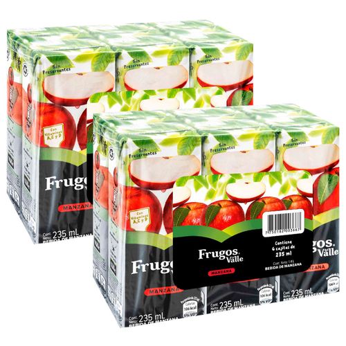 Pack Néctar FRUGOS Manzana Caja 235ml Paquete 6un x 2un