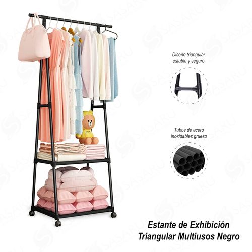 Estante de Exhibición Triangular Multiusos Negro