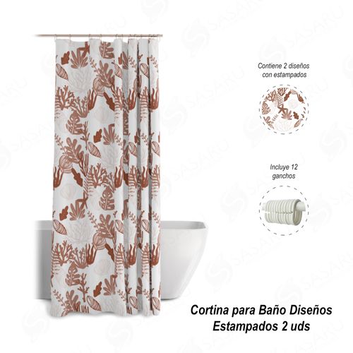 Cortina para Baño Diseños Estampados 2 uds