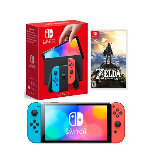 Consola Nintendo Switch Oled Neón + Zelda Breath of the Wild