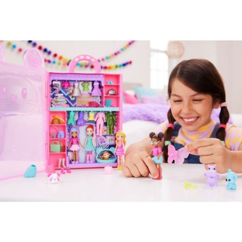 Muñeca Polly Pocket Set De Juego Closet De Animalitos Con 40 Piezas