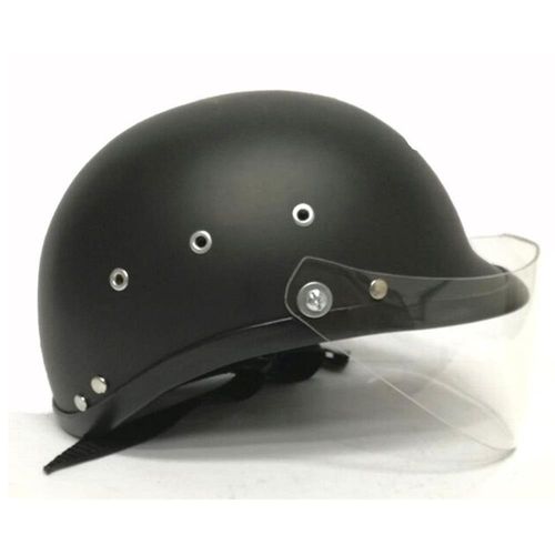 Casco de moto Tipo policia en negro mate con visor claro / Talla XL