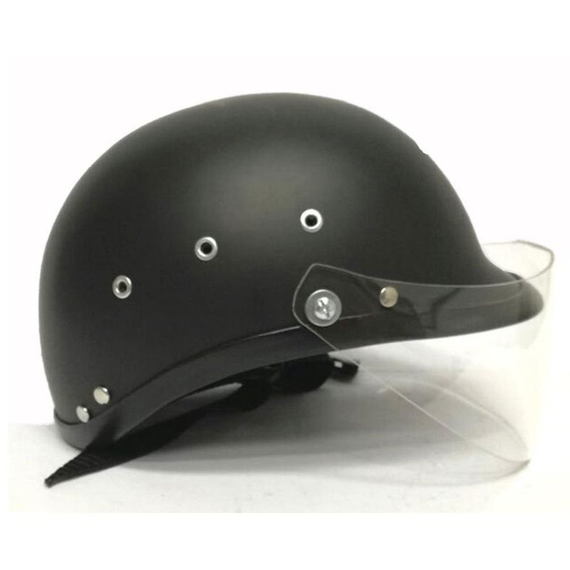 Casco-de-moto-Tipo-policia-en-negro-mate-con-visor-claro---Talla-M