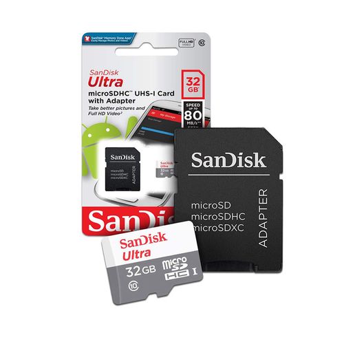 Memoria Sandisk Ultra MicroSD 32GB Clase 10 Velocidad 80MB/s