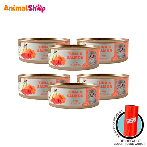 Comida Húmeda Para Gatitos Amity Atún Y Salmón 80 Gr 6Un