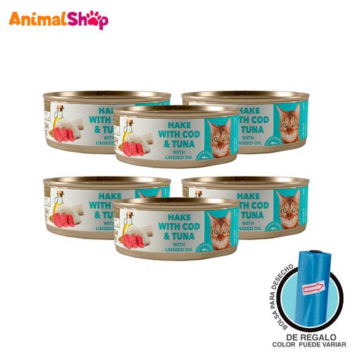 Comida Húmeda Gato Esterilizad Amity Merluza Atún 80 Gr  6Un