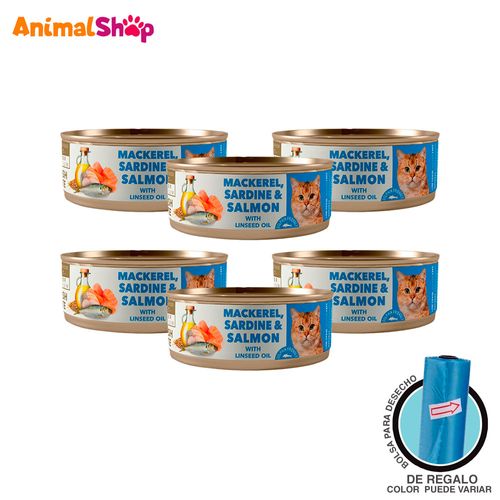 Comida Húmeda Gato Adulto Amity Sardina Salmón 80 Gr  6Un