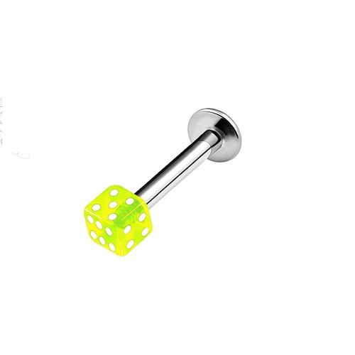 Piercing dado helix labret lóbulo tragus amarillo neón