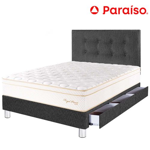 Dormitorio 3 Cajones PARAISO Royal Prince Acero 1.5 Plz + 1 Almohada Viscoelástica + Protector