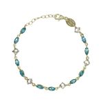 Pulsera-Victoria-Cruz-ajustable-marquesa-color-azul-bañada-en-oro