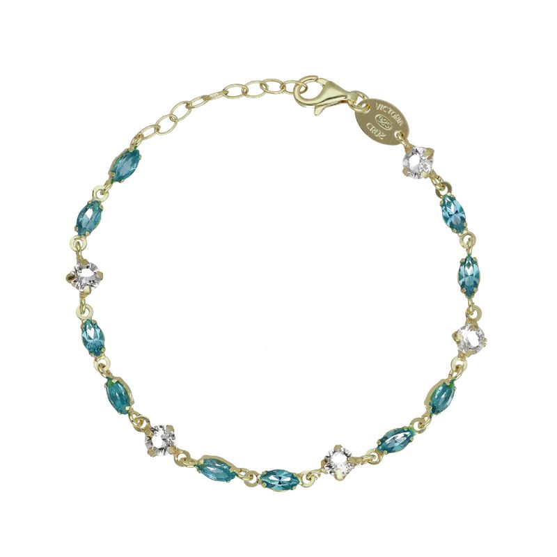 Pulsera-Victoria-Cruz-ajustable-marquesa-color-azul-bañada-en-oro