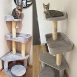 Gimnasio-rascador-para-gato---Lyon-Gris-Claro-