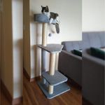 Gimnasio-rascador-para-gato---Nekko-Gris-Claro