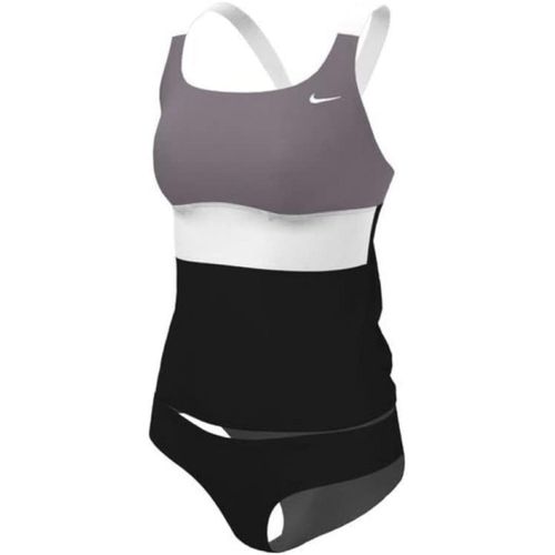 Ropa de Baño Tankini Nike para Mujer 2 piezas Colorblock Gris/Negro Talla M