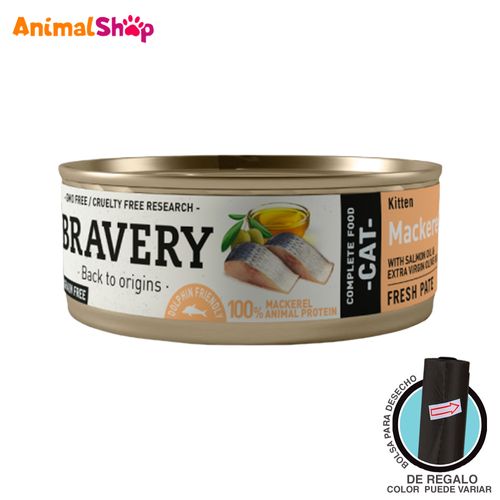 Comida Húmeda De Gatito Bravery Caballa 70 Gr