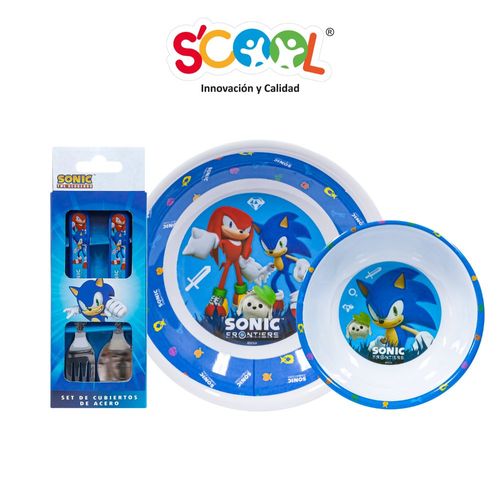 Set Melamine 3 Piezas Sonic con Cubiertos