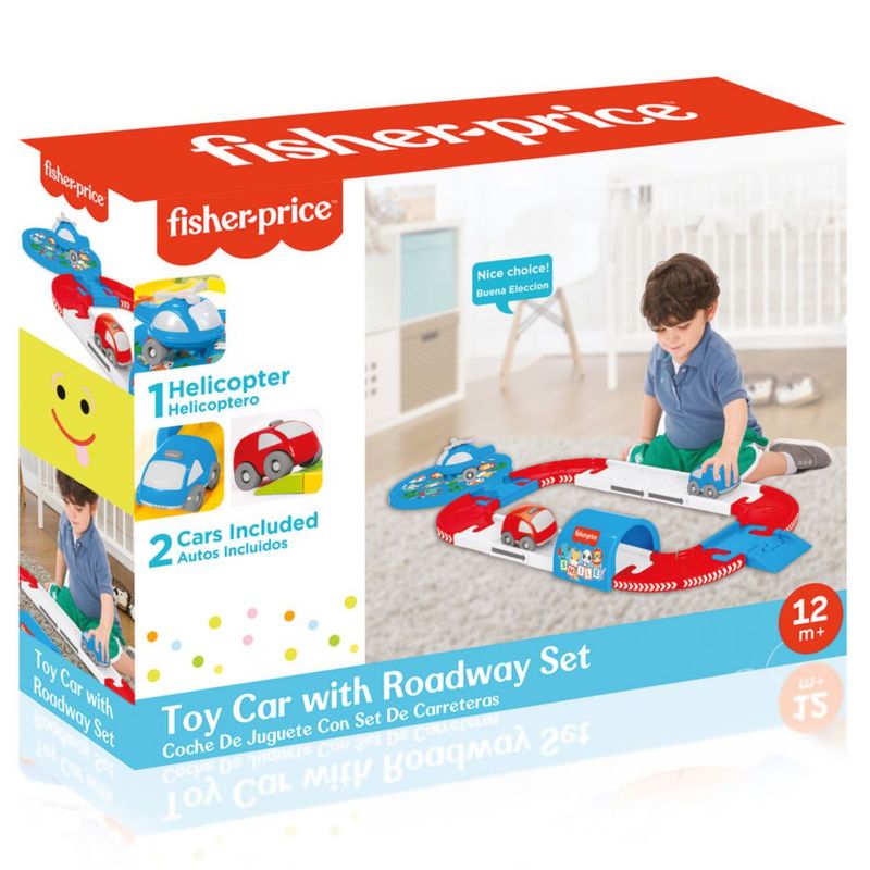 Fisher price toy car with roadway set on sale