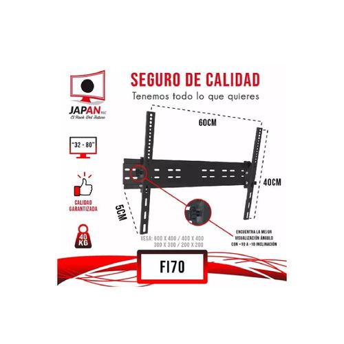 Rack para Tv Fijo Inclinable de 32 A 70" Japan  F170