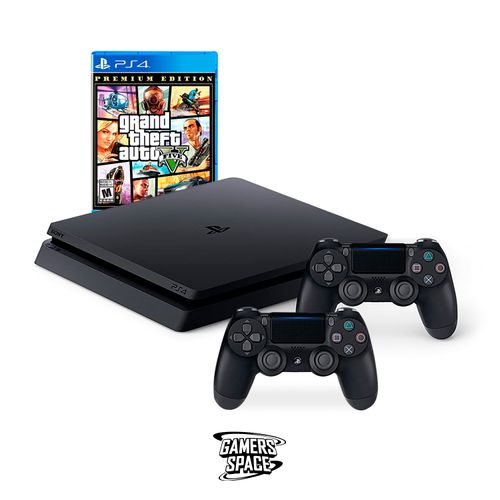 Playstation 4 Reacondicionada PS4 SLIM 1TB con 2 mandos + GTA5