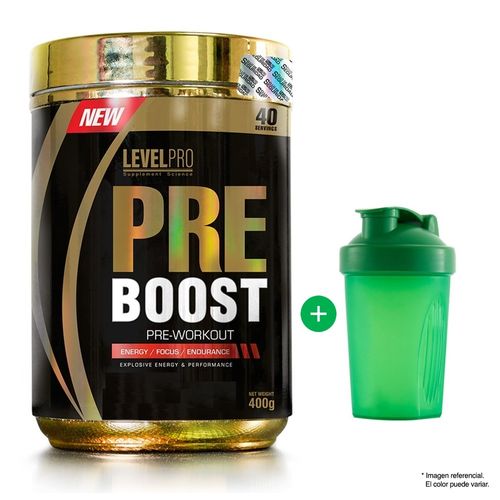 Level Pro Pre- Entreno Pre Boost 400gr Blueberry + Shaker