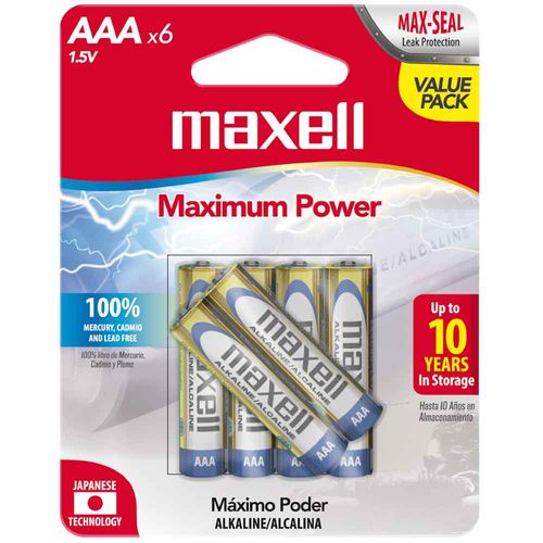 Pilas MAXELL AAA Blíster 6un