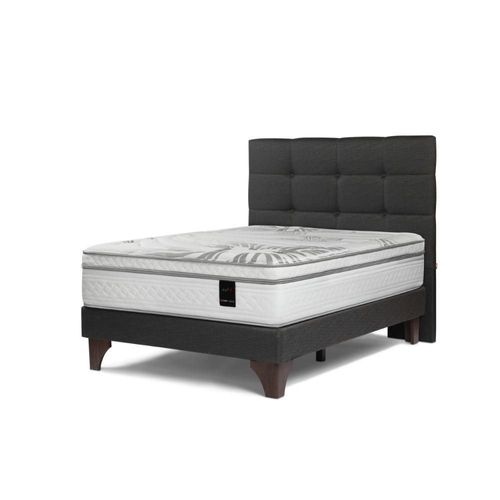 Cama Europea Grafito Art 4 + Cabecera Issey Grafito 2 Plz